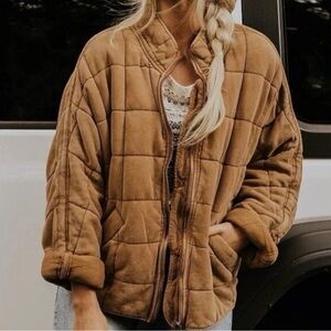Free People Dolman Quilted Knit Jacket